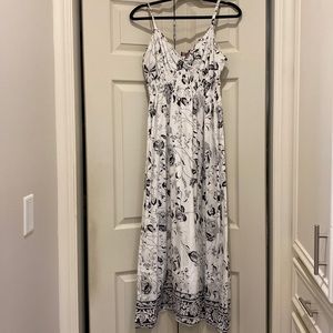 Black and White Floral Maxi Dress